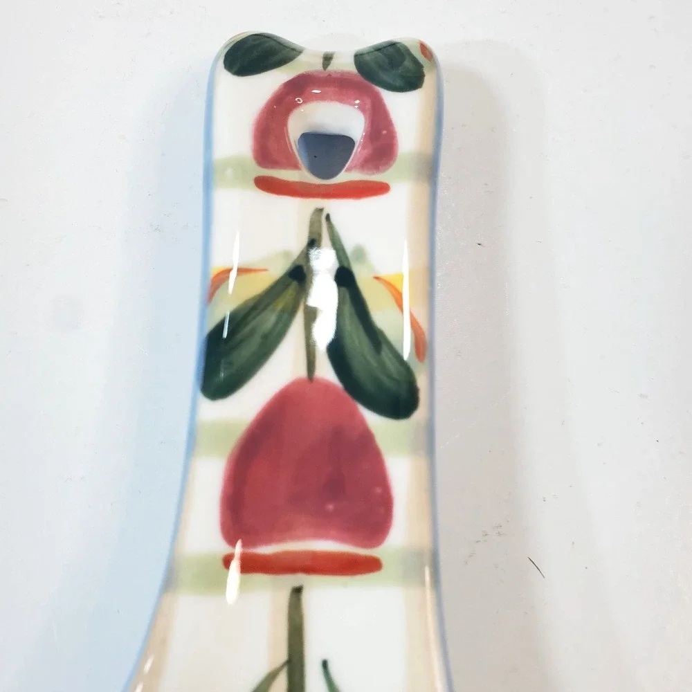 ANTHROPOLOGIE Tivoli Monogram Ceramic Spoon Rest Letter H Floral Garden